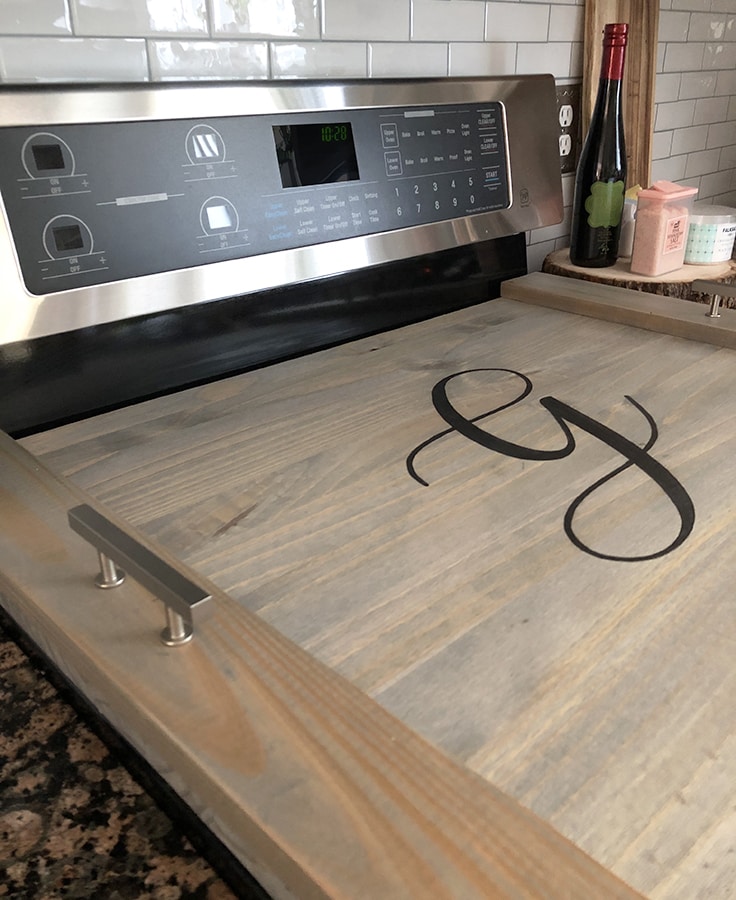 Diy Monogrammed Wooden Stovetop Cover, Diy Wooden Stove Top Cover Plans