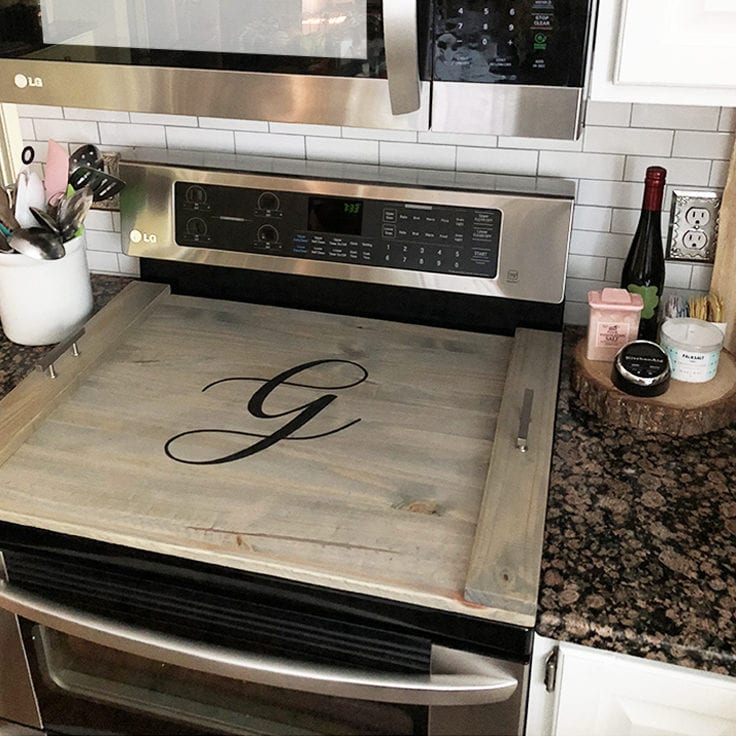 Diy Monogrammed Wooden Stovetop Cover And Tray Ideas For The Home