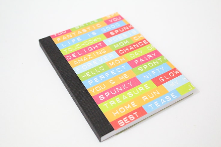 Notebook with a colorful cover