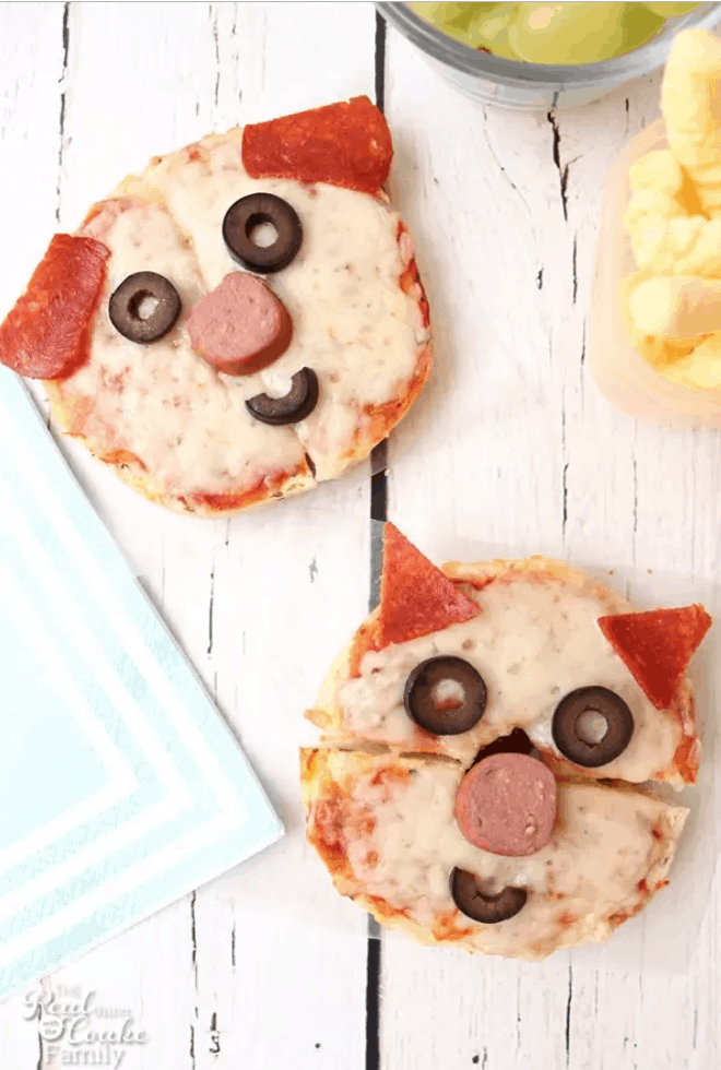 cute bagel pizzas for school lunch