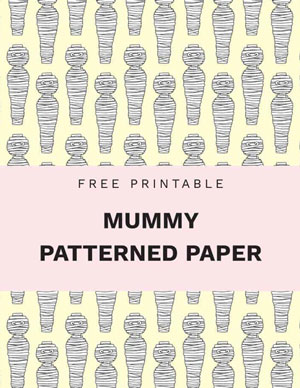 free printable mummy patterned paper