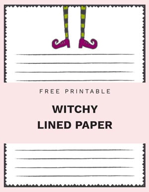 free printable witchy lined paper