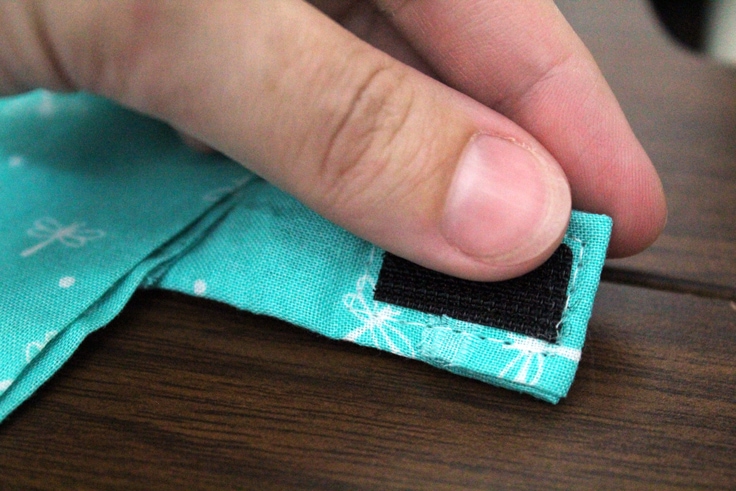 Attaching velcro to the fabric closure end
