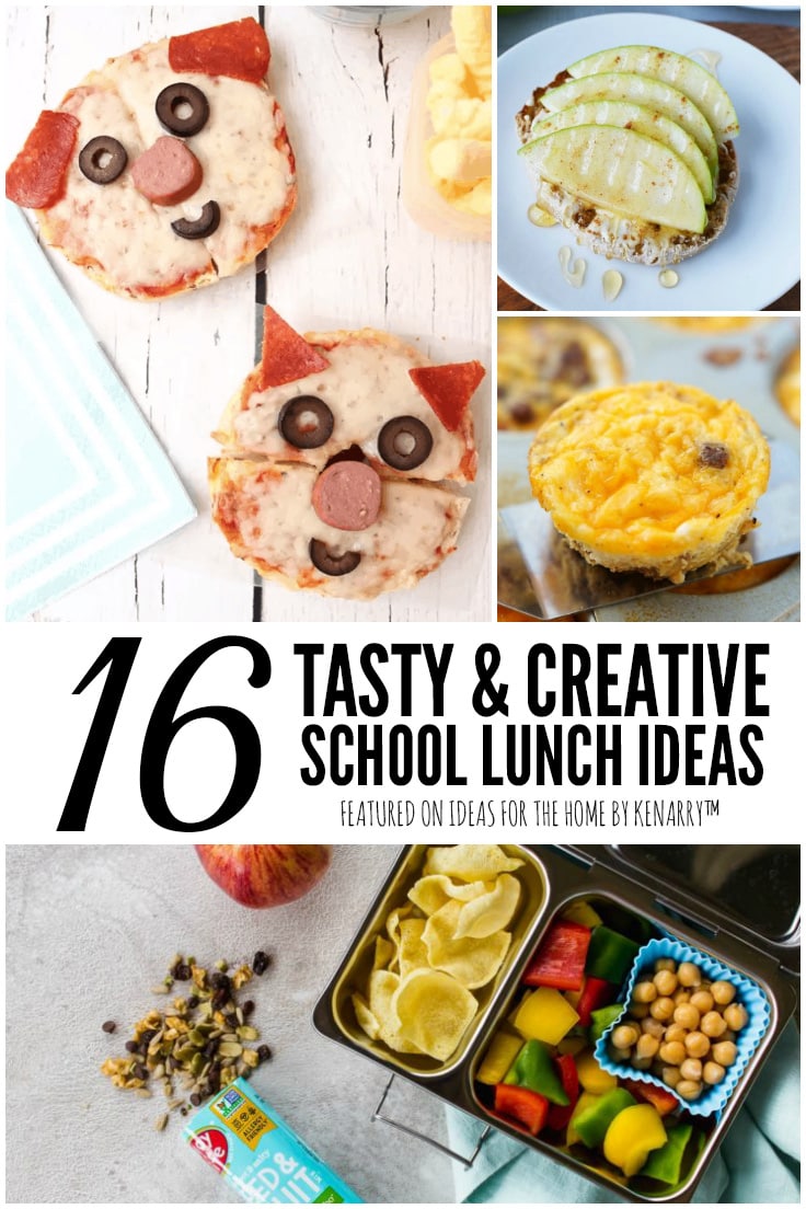 16 Tasty & Creative School Lunch Ideas featured on Ideas for the Home by Kenarry