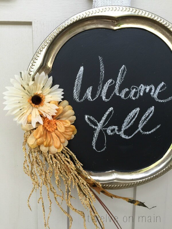 Welcome fall DIY Chalkboard wreath 