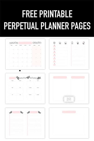Preview of perpetual planner pages on tortagialla.com