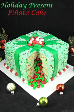 Candy-filled Christmas Present Pinata Cake