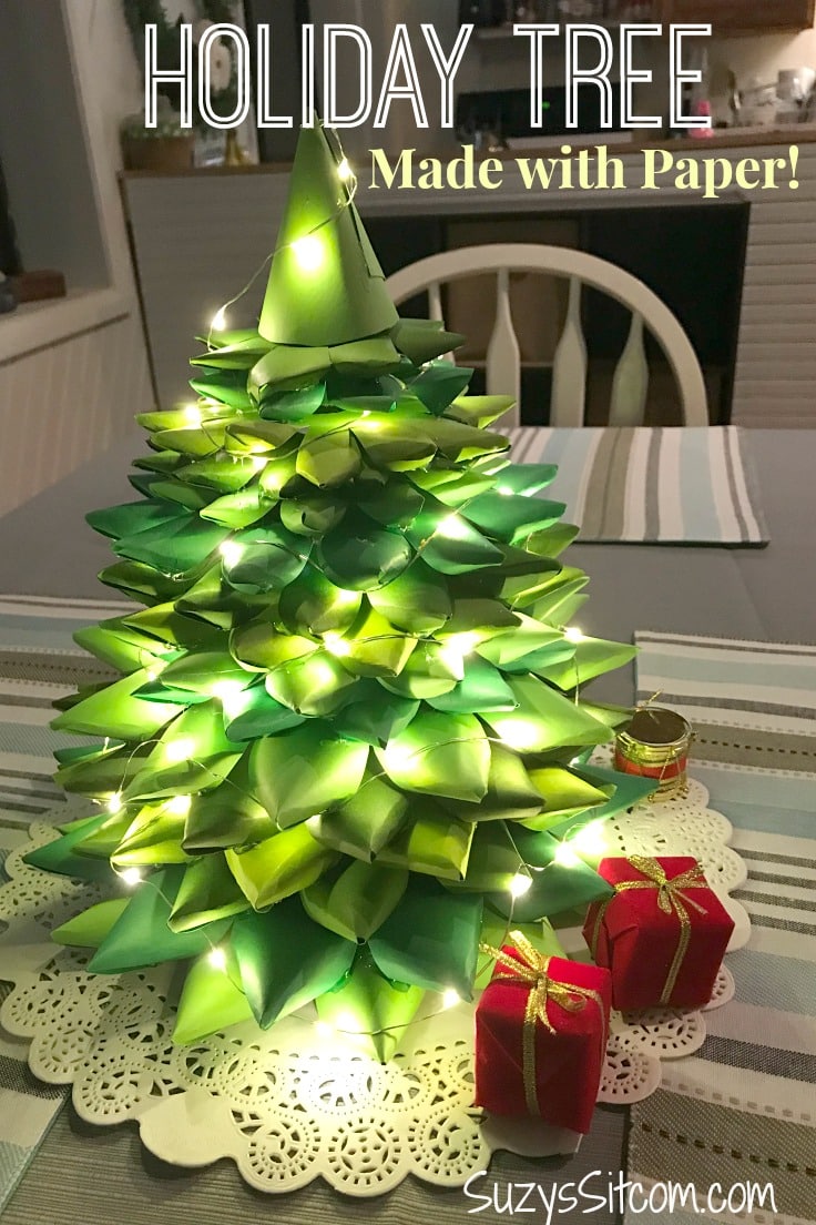 Holiday Tree Made With Paper - An easy Holiday craft and DIY centerpiece 