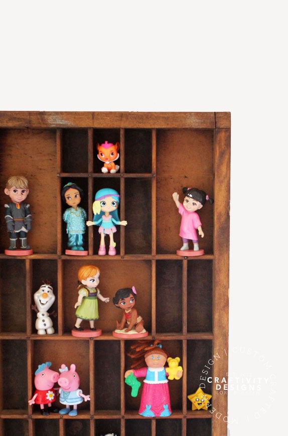 Display Figurines, Small Dolls, and more in a Letterpress Drawer, by Craftivity Designs