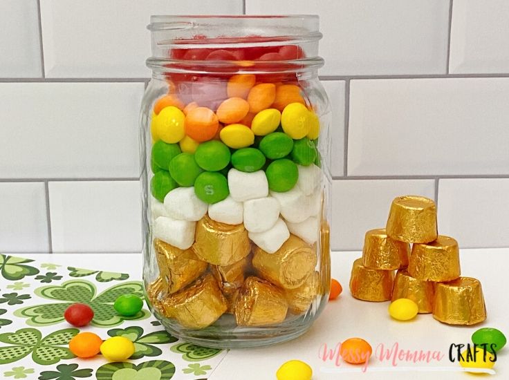 These Pot of Gold Rainbow Jars are a fun way to celebrate St. Patrick's Day and spring. 