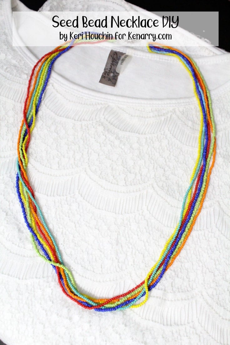 Rainbow Seed Bead Necklace. Rainbow Pattern & Black Seed Bead Necklace  Jewelry. Made in USA – Just Bead It