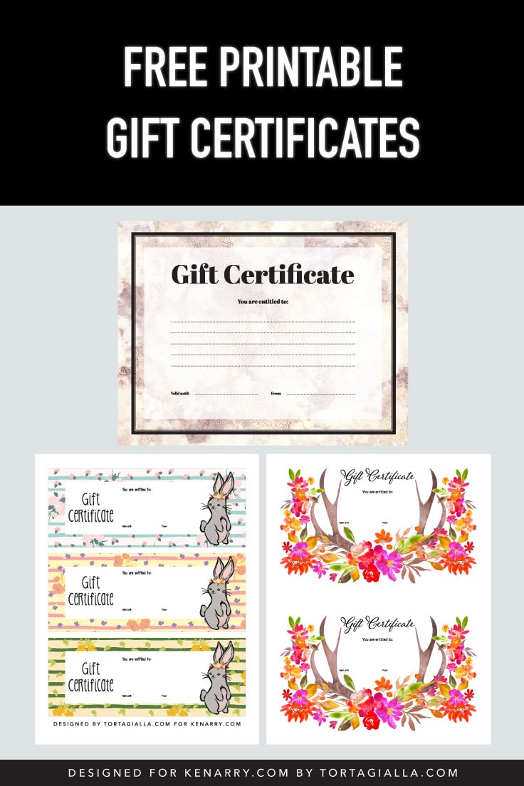 Preview of free download with multiple pages of gift certificate template designs.