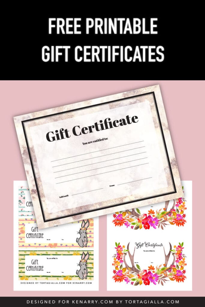 Free Printable Gift Certificates - Ideas for the Home