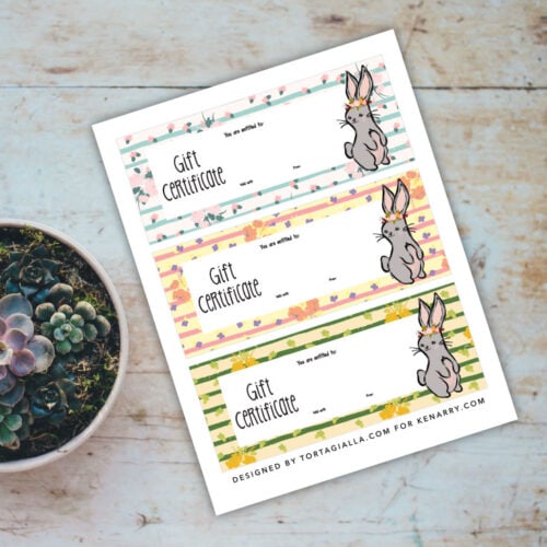 Free Printable Gift Certificates - Ideas for the Home