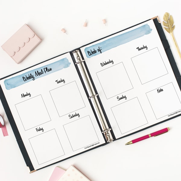 sticky note meal planning system