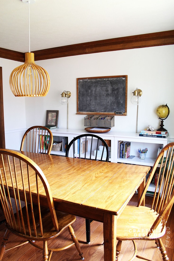 How to Brighten a Dark Dining Room (photos by Craftivity Designs)