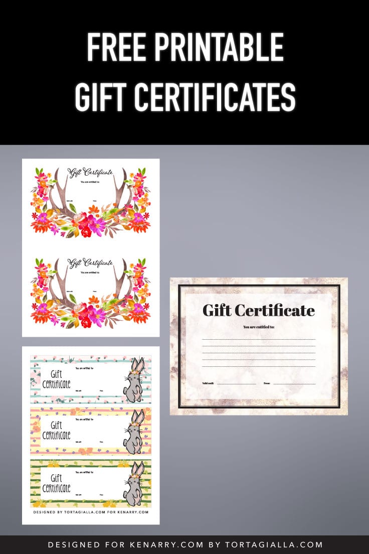 Free Printable Gift Certificates - Ideas for the Home