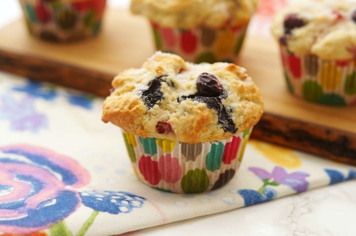 Blueberry and strawberry mufffins