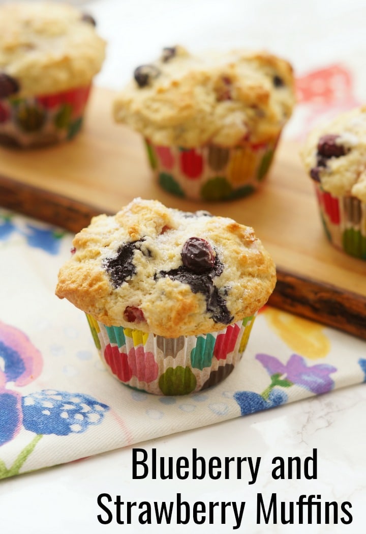 Blueberry and Strawberry Muffins 