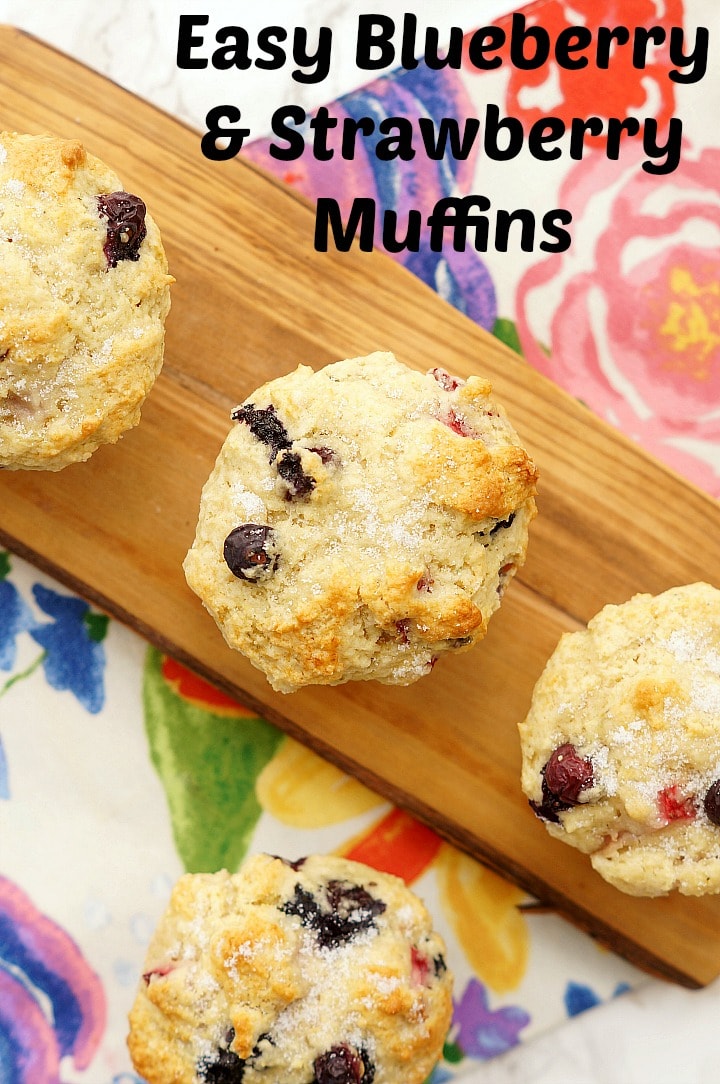 Easy blueberry and strawberry muffins