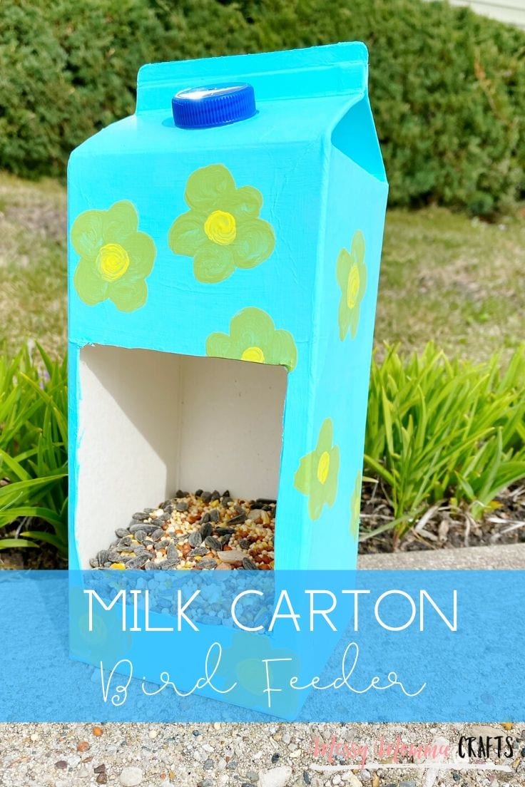 Our Milk Carton Bird Feeder is a great way to get creative, recycle and get outdoors by feeding the beautiful chirping birds around your house.