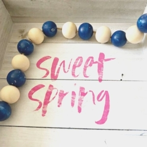 sweet spring with wood beads