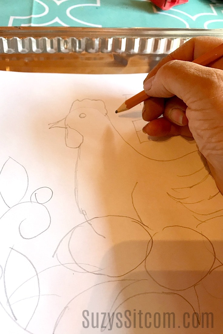 Sketching out a chicken and some eggs