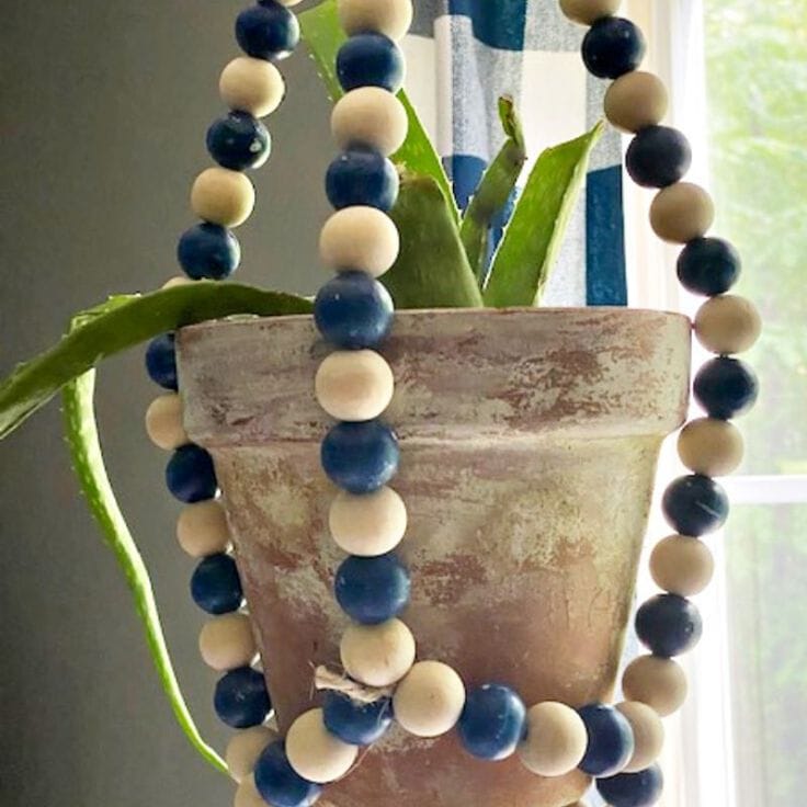 How To Make A DIY Wood Bead Plant Hanger