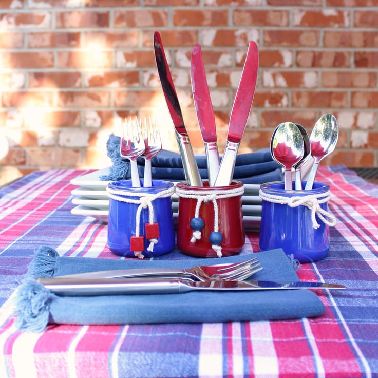 DIY Silverware Holder for Cookouts