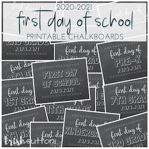First Day of School Chalkboard 1st Day of School Printable Sign ANY GRADE Back to School Chalkboard Sign