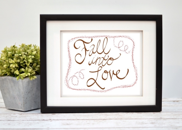 Fall Into Love Printable Art - Digital Print