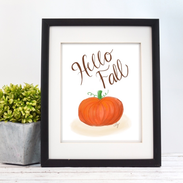 Hello Fall Printable Wall Art - Digital Print