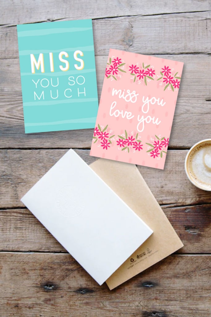 Printable I Miss You Cards - Ideas for the Home