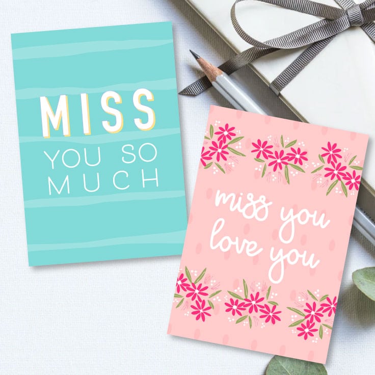 Printable I Miss You Cards