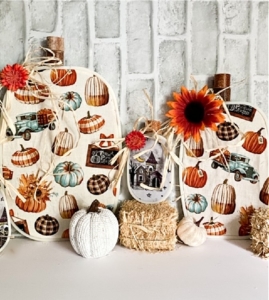 embroidery hoop fabric pumpkins