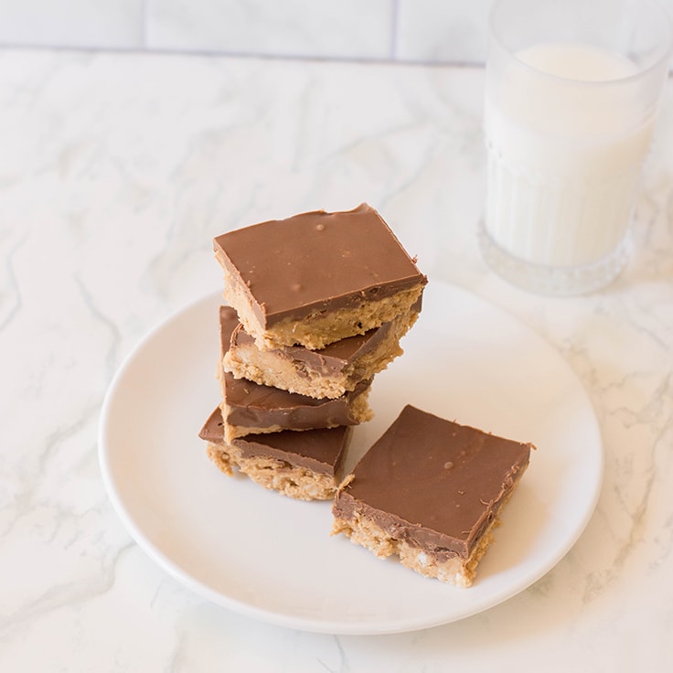 Dessert time: a gorgeous stack of No-Bake Peanut Butter Bars