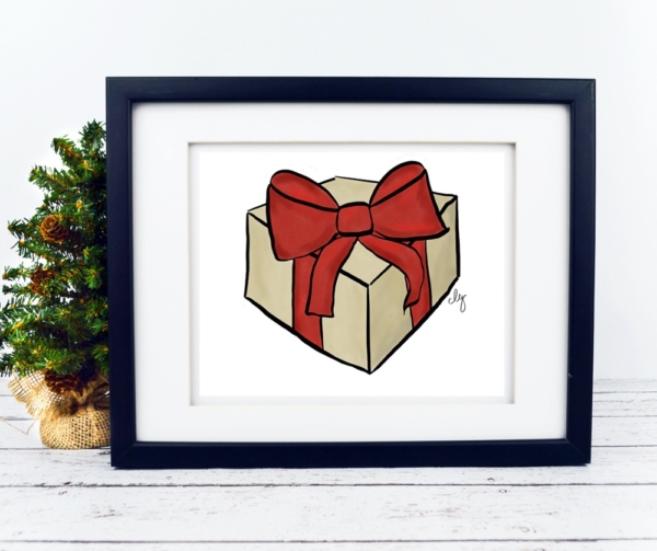 Holiday Gift - Christmas Print - Digital Art