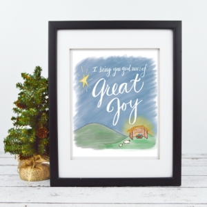 Good News, Great Joy Print - Baby Jesus Nativity - Christmas Digital Art