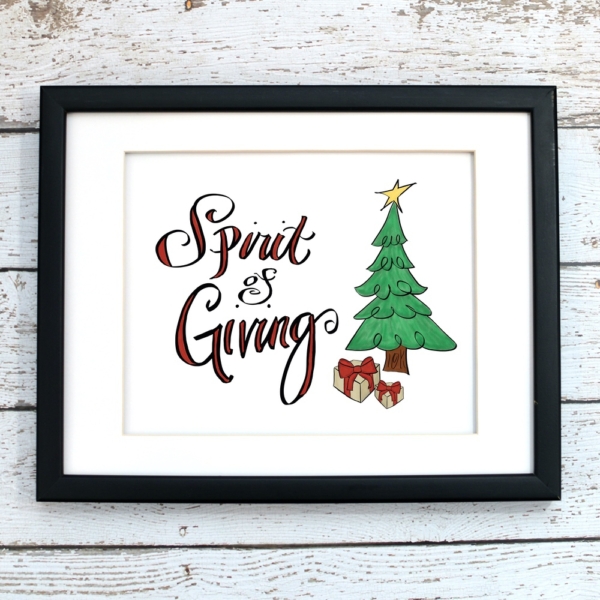 Spirit of Giving with Christmas Tree Print - Digital Art