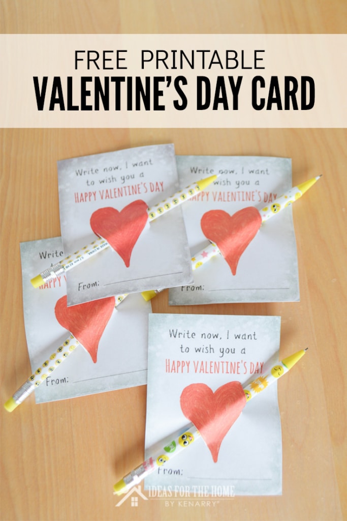 Pencil Valentines For Kids: Free Printable - Ideas for the Home