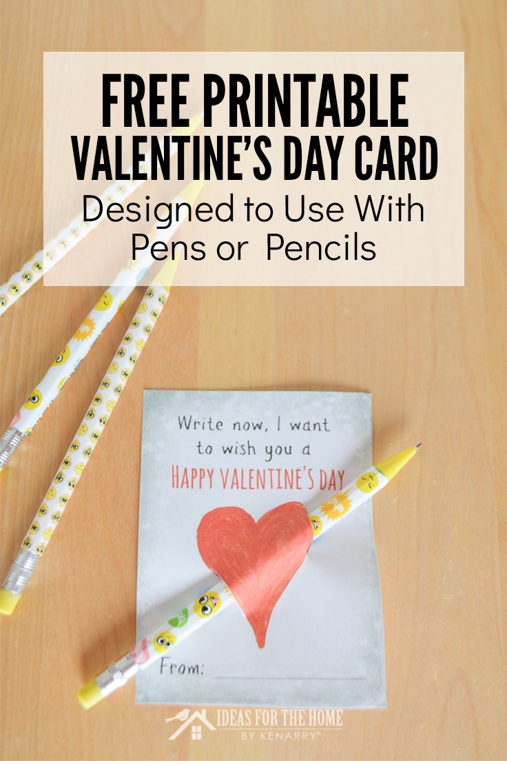 Pencil Valentines For Kids: Free Printable - Ideas for the Home