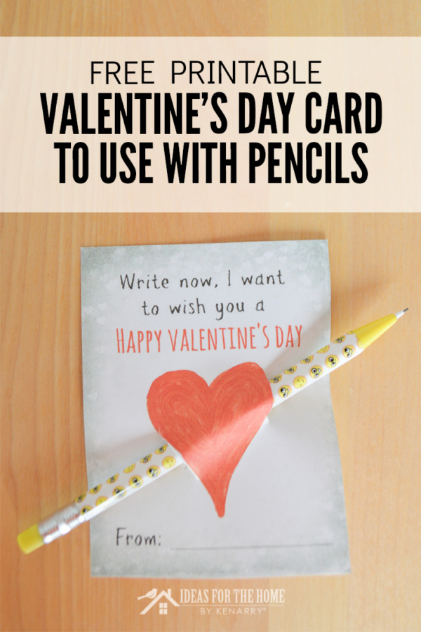 Pencil Valentines For Kids: Free Printable - Ideas for the Home