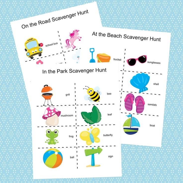 Preschool Scavenger Hunt Game from One Mama's Daily Drama