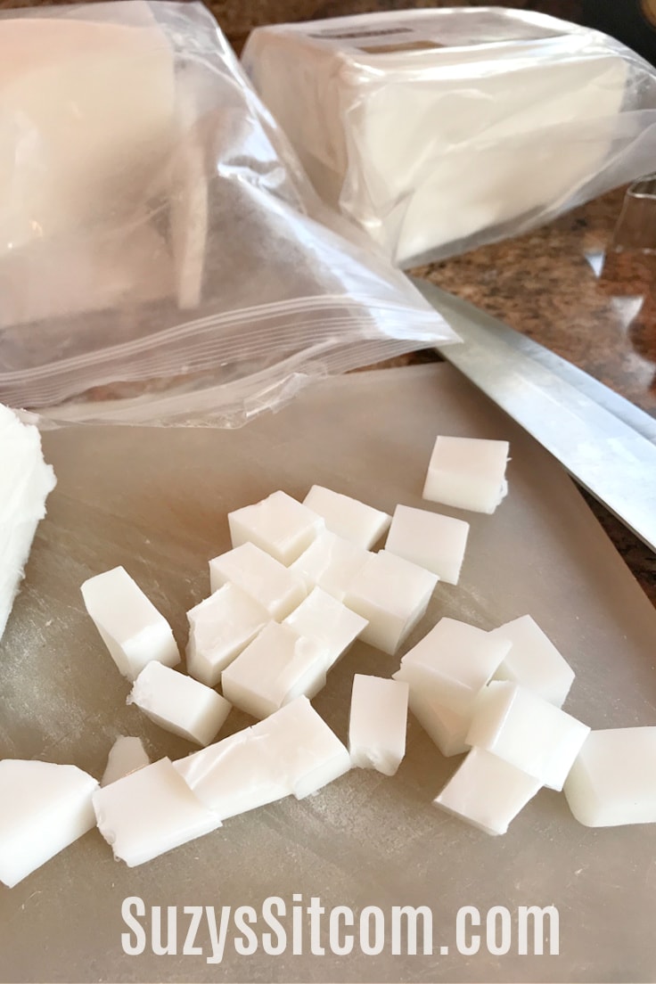Shea butter cut into cubes.