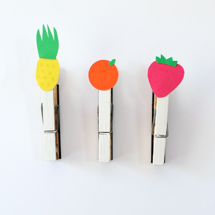 DIY Fruity Clothespin Magnets