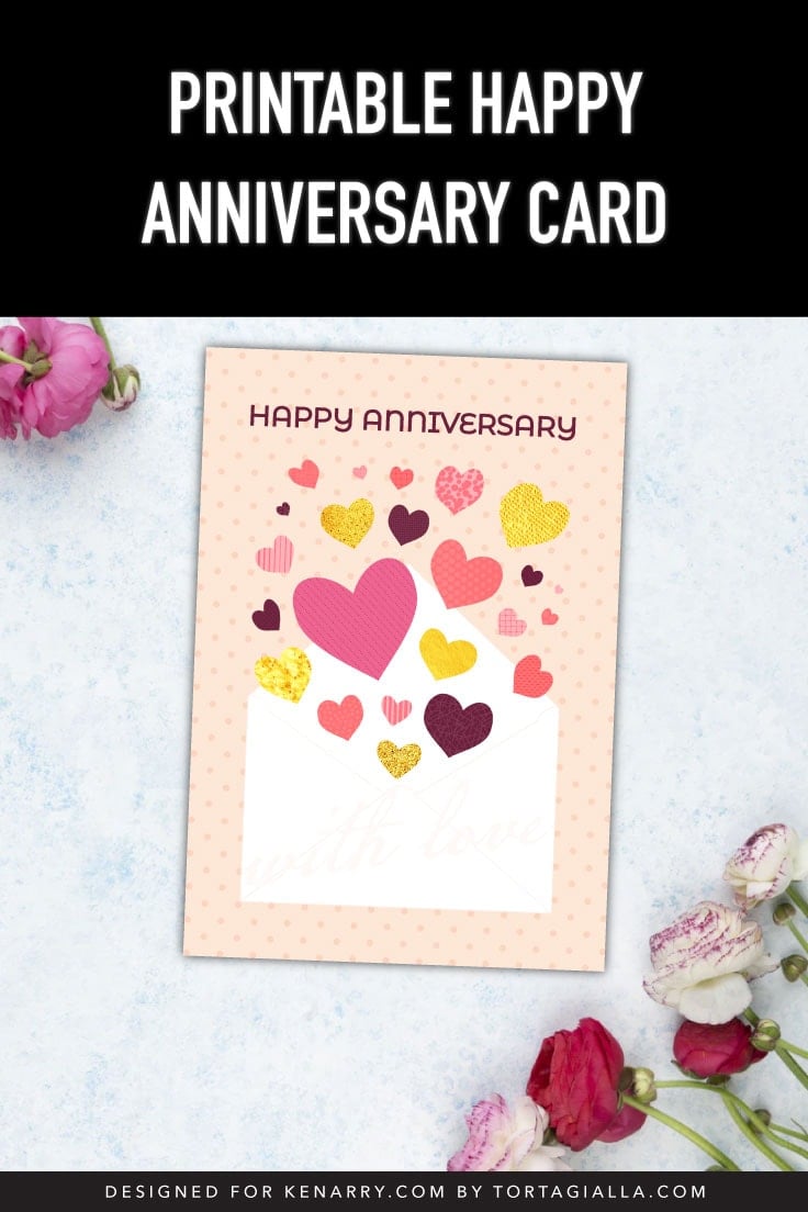 Printable Happy Anniversary Card Freebie - Ideas for the Home
