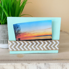A wood block turned into a photo frame