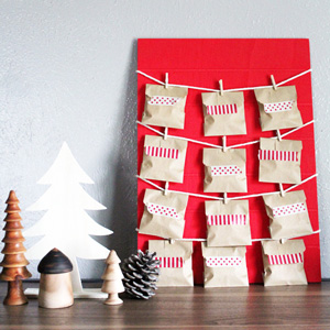 Advent calendar with 12 envelopes from One Mama's Daily Drama.