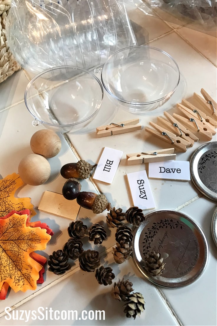 The supplies you need in order to make Thanksgiving place settings