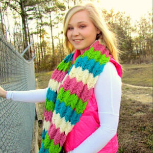 DIY homemade gift idea, crochet scarf.